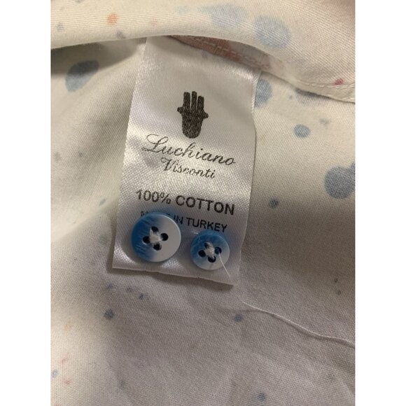 Patrick James Artsy Paint Slatter Button Down Shirt Size M - Picture 9 of 9